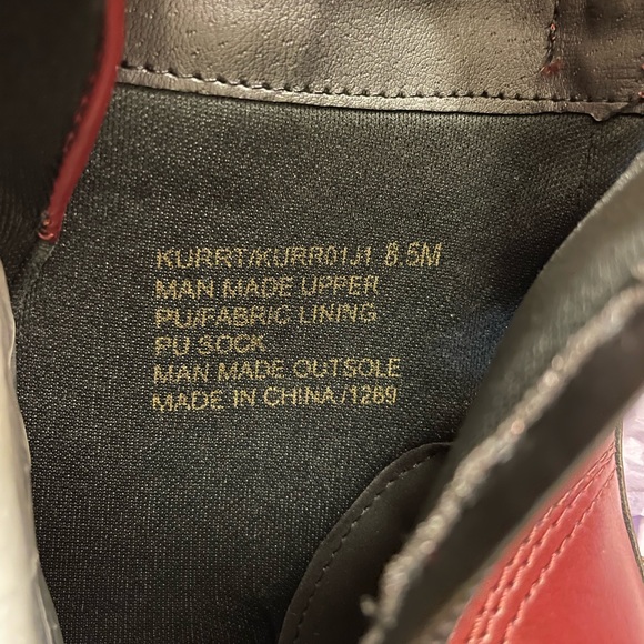 Madden Girl Kurrt Burgundy Paris Combat Boots Side Zip LaceUp Round Toe - Picture 7 of 7